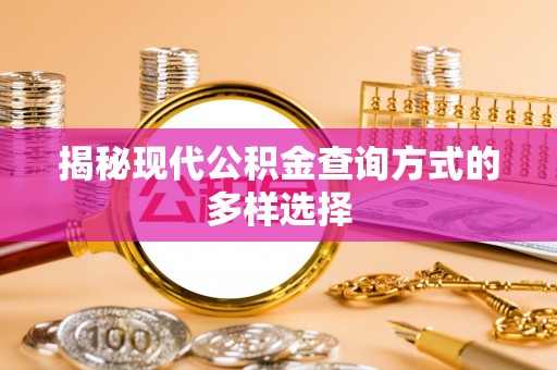 天台揭秘现代公积金查询方式的多样选择