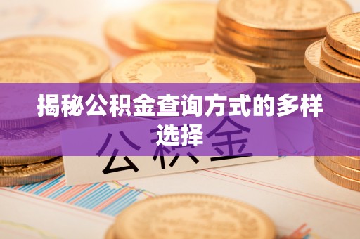 天台揭秘公积金查询方式的多样选择